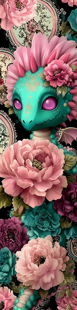 Free printable dragon bookmark featuring tight face green dragon decorative